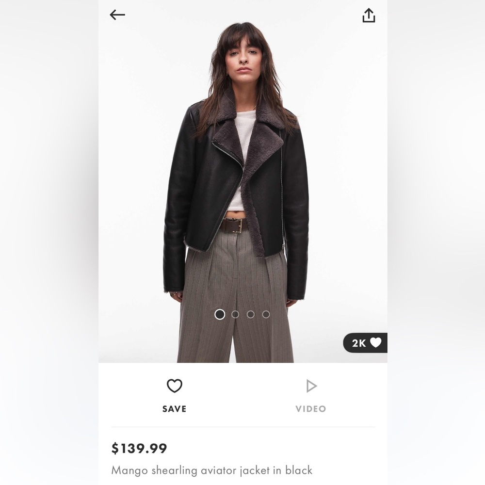 MANGO Black Faux Leather Jacket